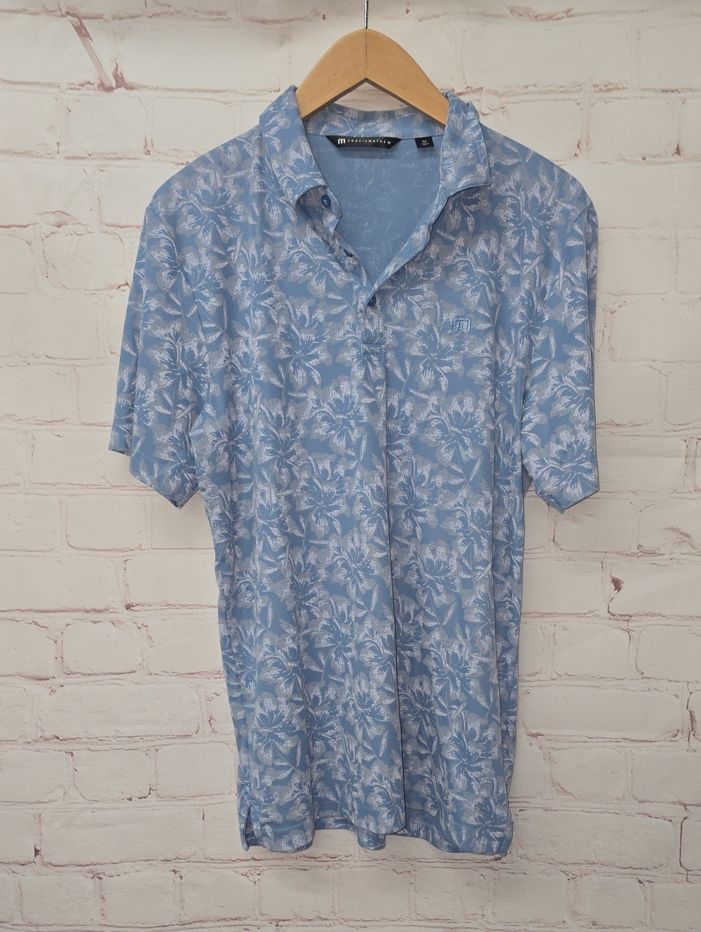 Travis Mathew Light Blue Floral Polo